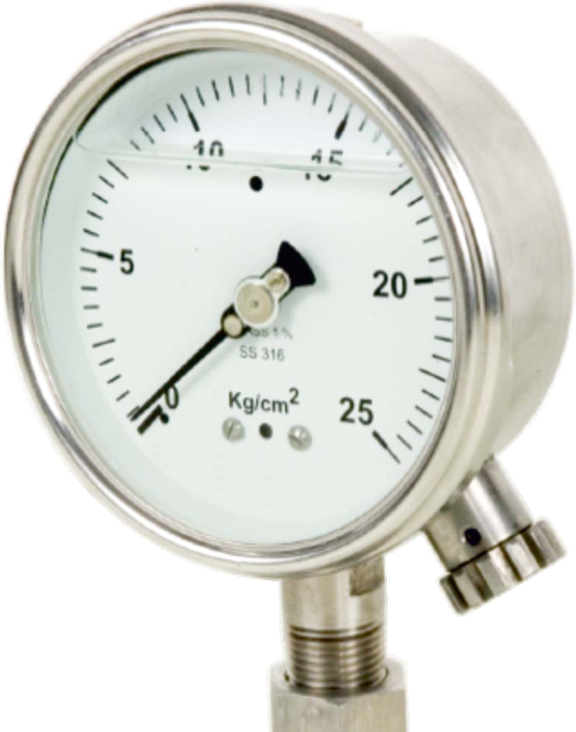 pressure gauge with zero external adjustment