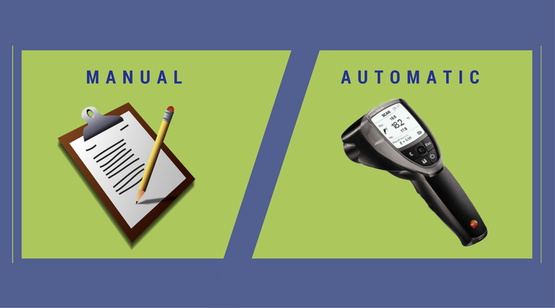 automatic vs. manual infrared thermometer