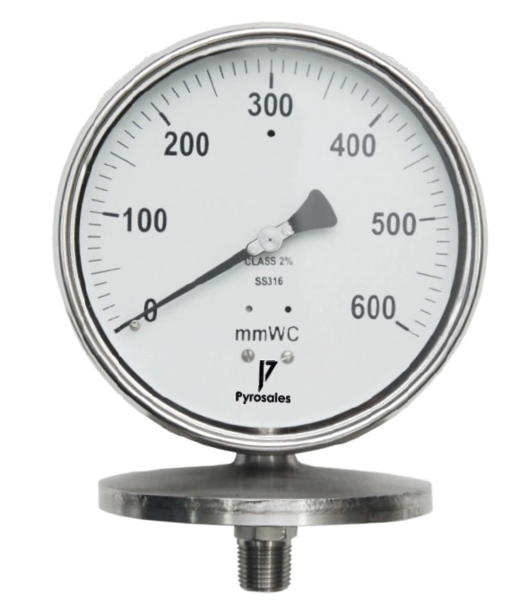 Diaphragm sending pressure gauge