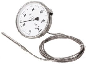 Liquid filled dial thermometer temperature gauge