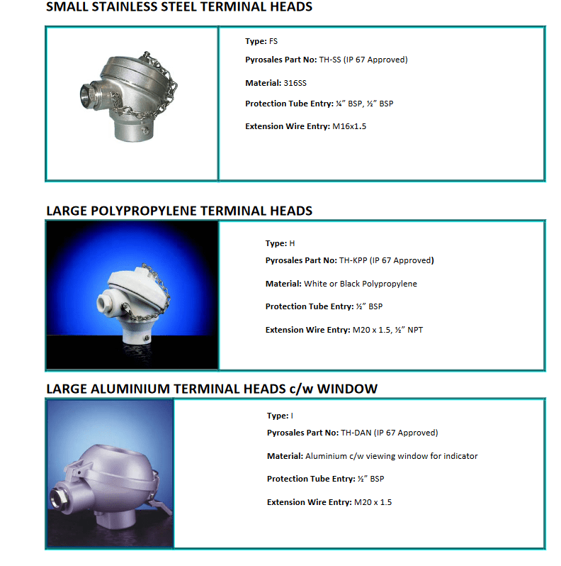 Small Stainless Steel Terminal Heads
